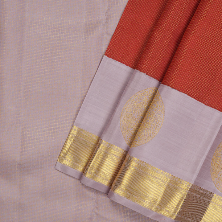 Hayagrivas Red Kanjivaram Pattu Pavadai with Onion Pink border KBE199D19-1