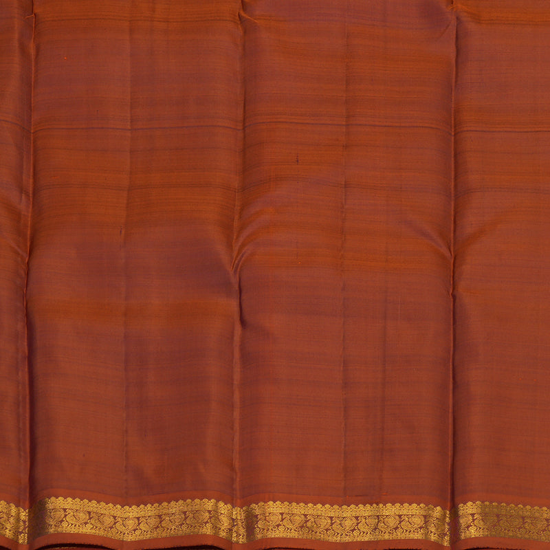 Hayagrivas Handloom Violet Kanjivaram Silk Saree with Rust Orange Border KBE2000L3-14