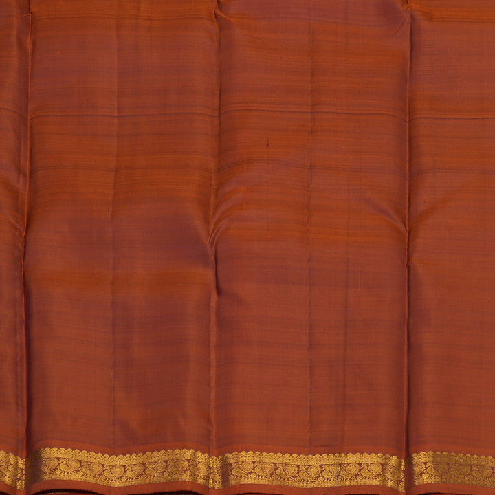 Hayagrivas Handloom Violet Kanjivaram Silk Saree with Rust Orange Border KBE2000L3-14