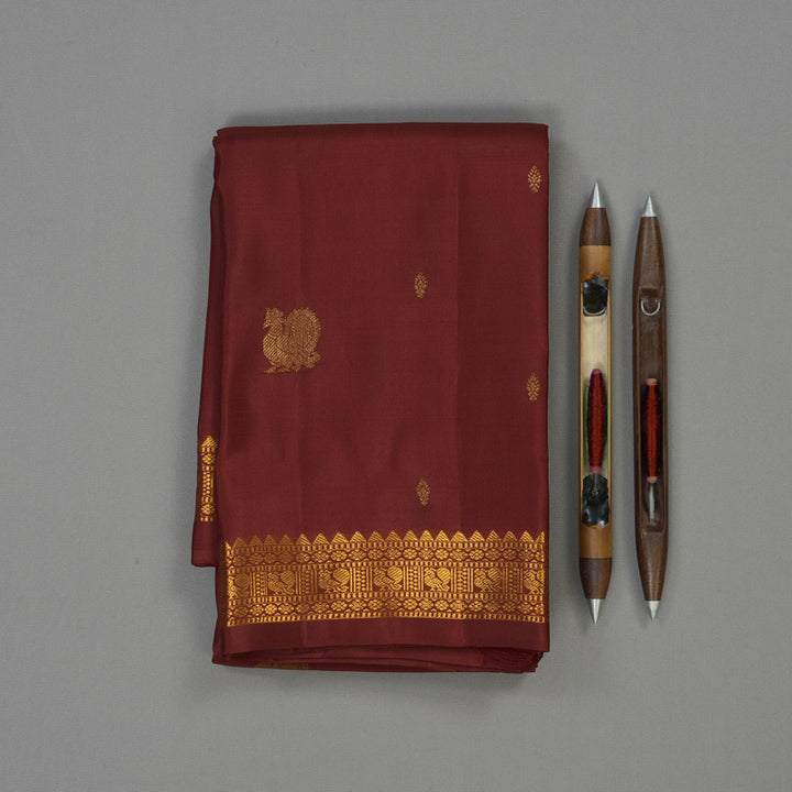 Hayagrivas Handloom Maroon Kanjivaram Silk Saree KBE2000L4-4