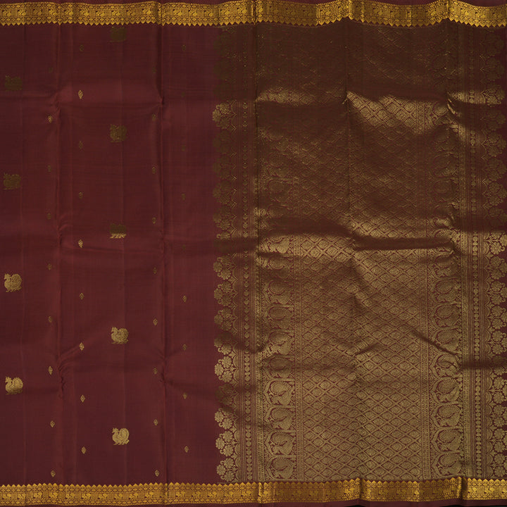 Hayagrivas Handloom Maroon Kanjivaram Silk Saree KBE2000L4-4