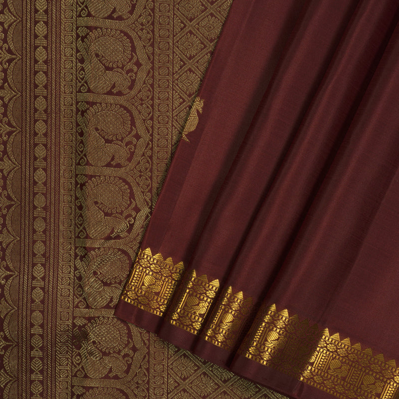 Hayagrivas Handloom Maroon Kanjivaram Silk Saree KBE2000L4-4