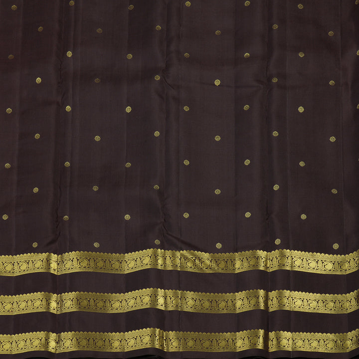 Hayagrivas Handloom Dark Chocolate Brown Kanjivaram Silk Saree KBE2000L7-1