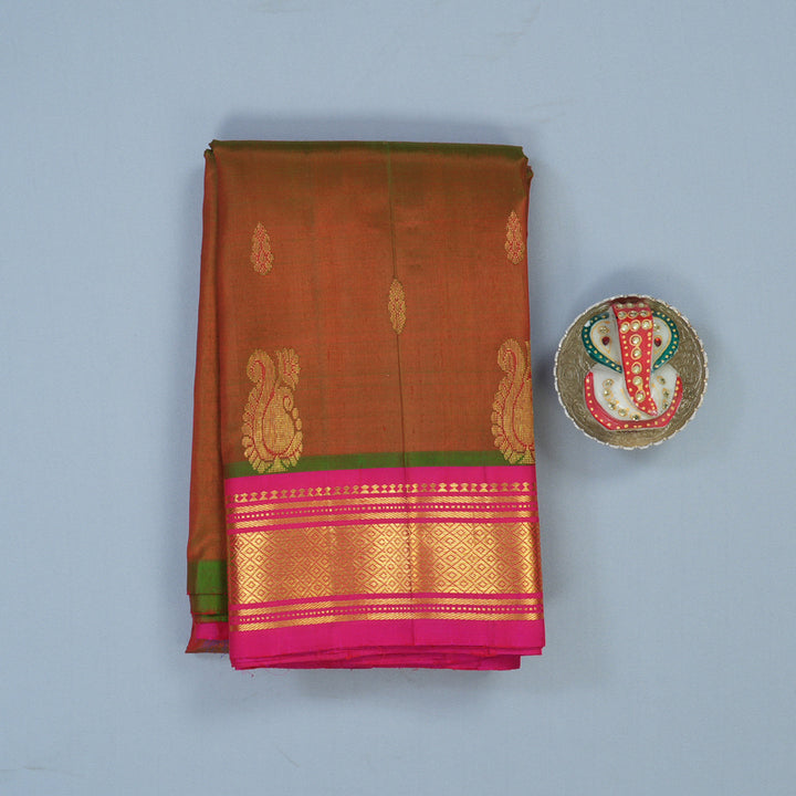 Hayagrivas Manthalir Pure One-sided border Kanjivaram Silk Saree KBE2003L10-5