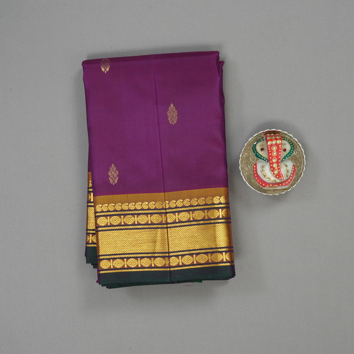 Hayagrivas Handloom Violet Kanjivaram Silk Saree KBE2003L14-2