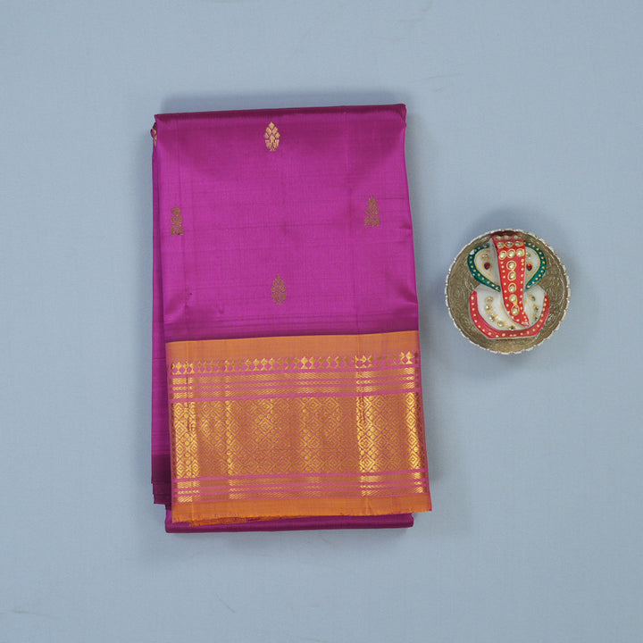 Hayagrivas Purple Pure One-sided border Kanjivaram Silk Saree KBE2003L3-33