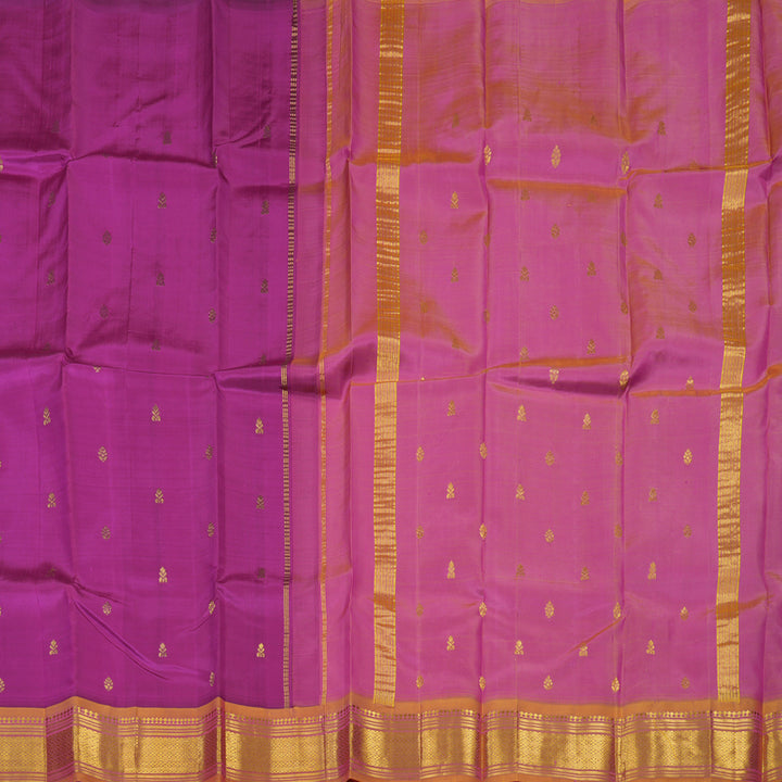 Hayagrivas Purple Pure One-sided border Kanjivaram Silk Saree KBE2003L3-33