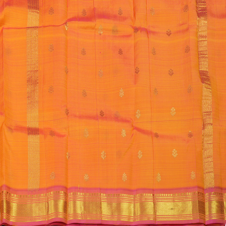 Hayagrivas Yellow Pure One-sided border Kanjivaram Silk Saree KBE2003L3-6