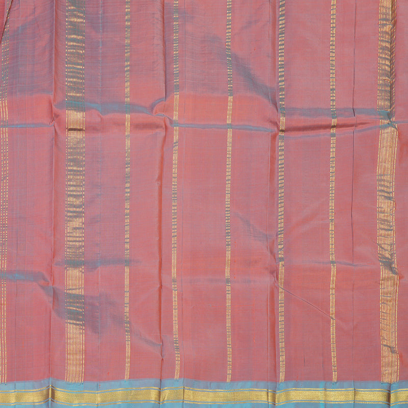 Hayagrivas Rust Orange Pure One-sided border Kanjivaram Silk Saree KBE2004L1-1