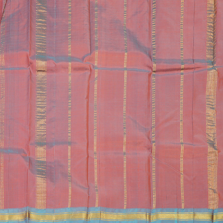 Hayagrivas Rust Orange Pure One-sided border Kanjivaram Silk Saree KBE2004L1-1