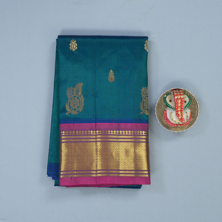 Hayagrivas Mayilkazhuthu Pure One-sided border Kanjivaram Silk Saree KBE2004L11-3