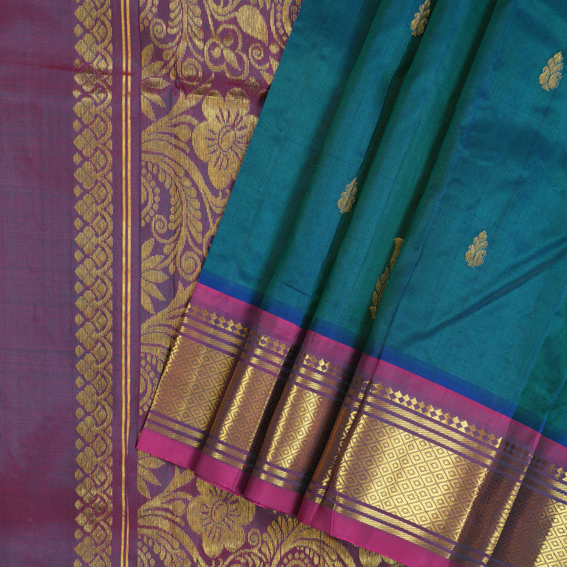 Hayagrivas Mayilkazhuthu Pure One-sided border Kanjivaram Silk Saree KBE2004L11-3