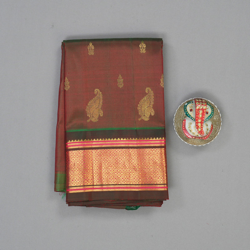Hayagrivas Manthalir Pure One-sided border Kanjivaram Silk Saree KBE2004L12-3