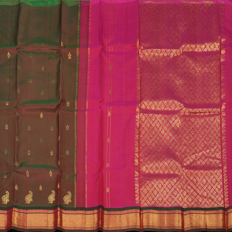 Hayagrivas Manthalir Pure One-sided border Kanjivaram Silk Saree KBE2004L12-3