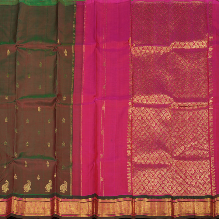 Hayagrivas Manthalir Pure One-sided border Kanjivaram Silk Saree KBE2004L12-3