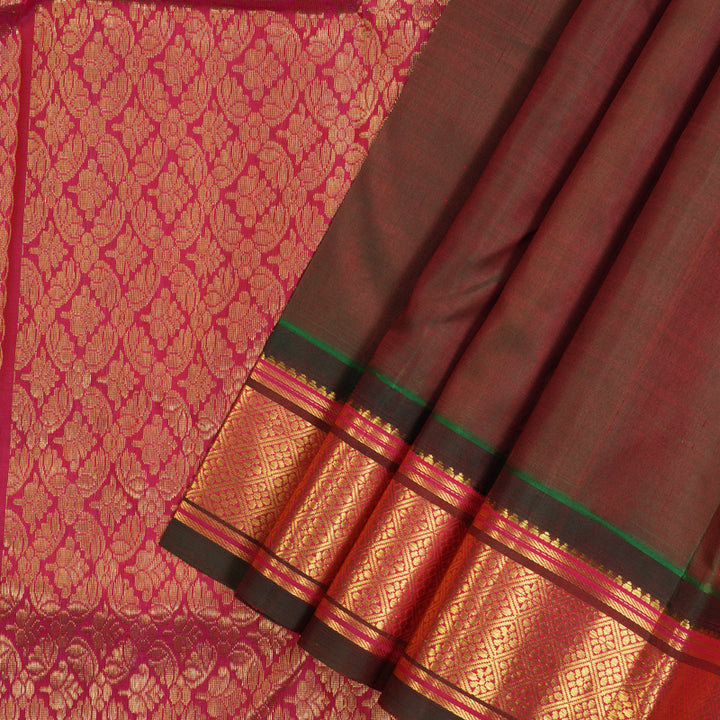 Hayagrivas Manthalir Pure One-sided border Kanjivaram Silk Saree KBE2004L12-3