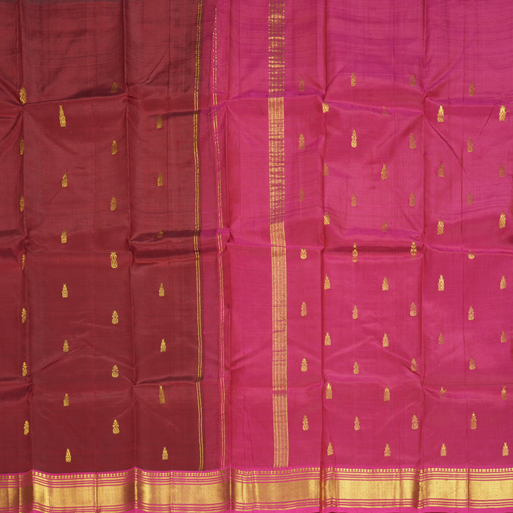 Hayagrivas Maroon Pure One-sided border Kanjivaram Silk Saree KBE2004L4-19