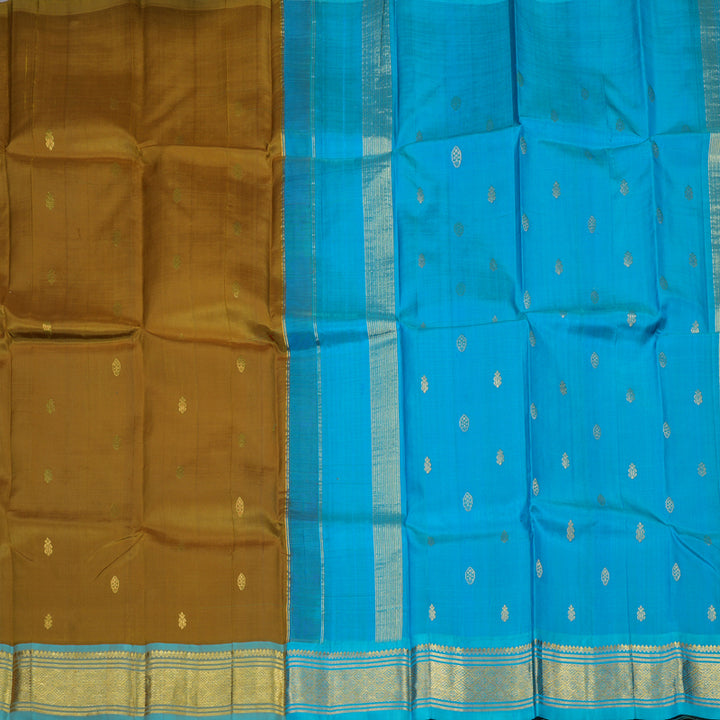Hayagrivas Honey Shade Pure One-sided border Kanjivaram Silk Saree KBE2004L4-2