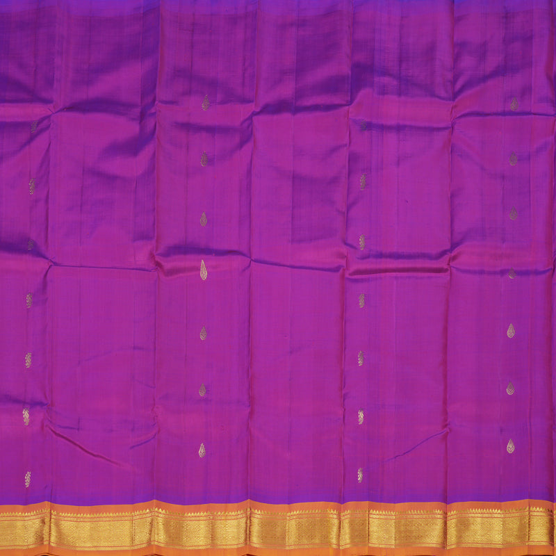 Hayagrivas Purple Pure One-sided Border Kanjivaram Silk Saree KBE2004L4-26