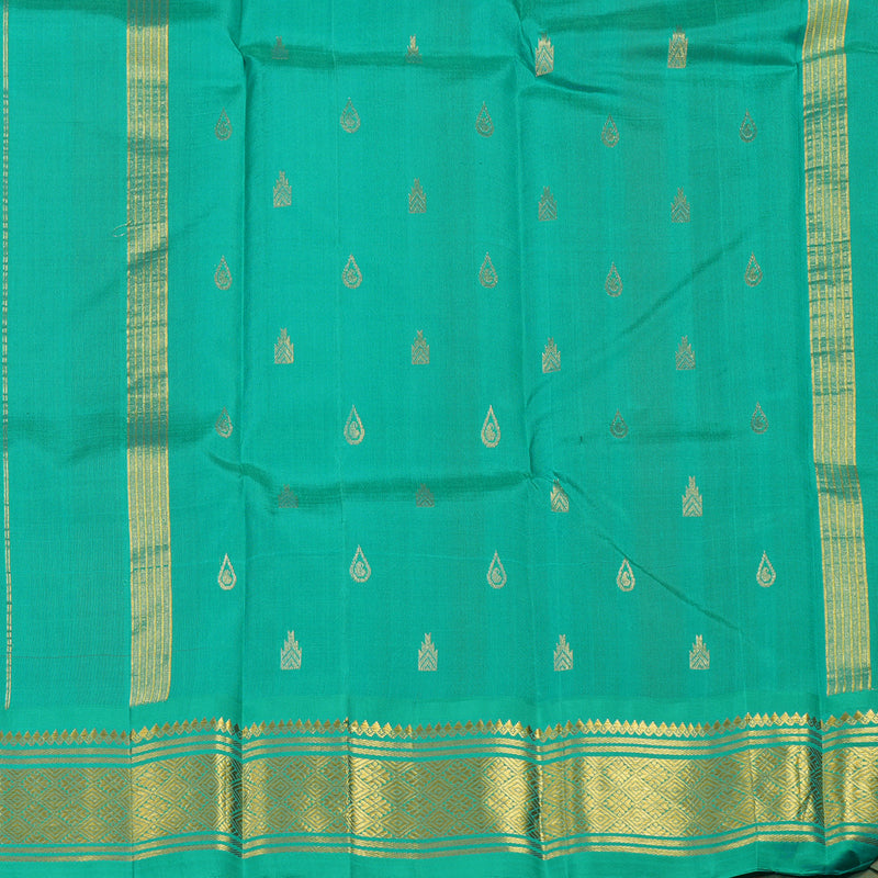 Hayagrivas Orange Pure One-sided border Kanjivaram Silk Saree KBE2004L4-31