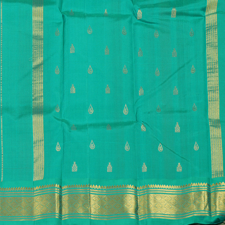 Hayagrivas Orange Pure One-sided border Kanjivaram Silk Saree KBE2004L4-31