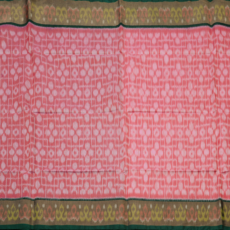 Hayagrivas Pink Pure Ikkat Silk Cotton Saree KBE2005L2-18