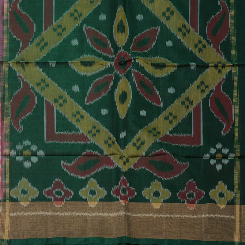 Hayagrivas Pink Pure Ikkat Silk Cotton Saree KBE2005L2-18