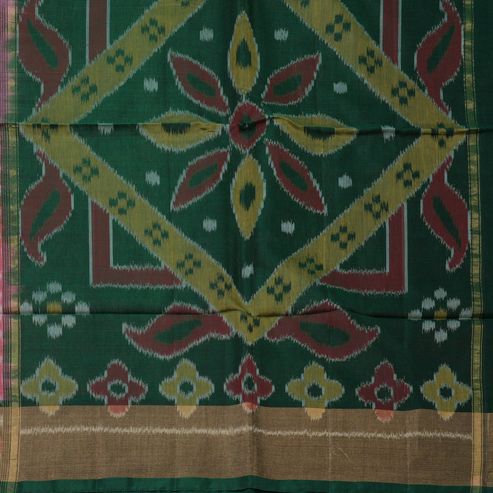Hayagrivas Pink Pure Ikkat Silk Cotton Saree KBE2005L2-18