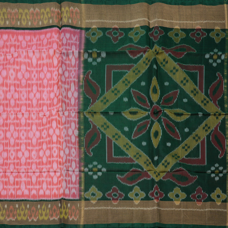 Hayagrivas Pink Pure Ikkat Silk Cotton Saree KBE2005L2-18