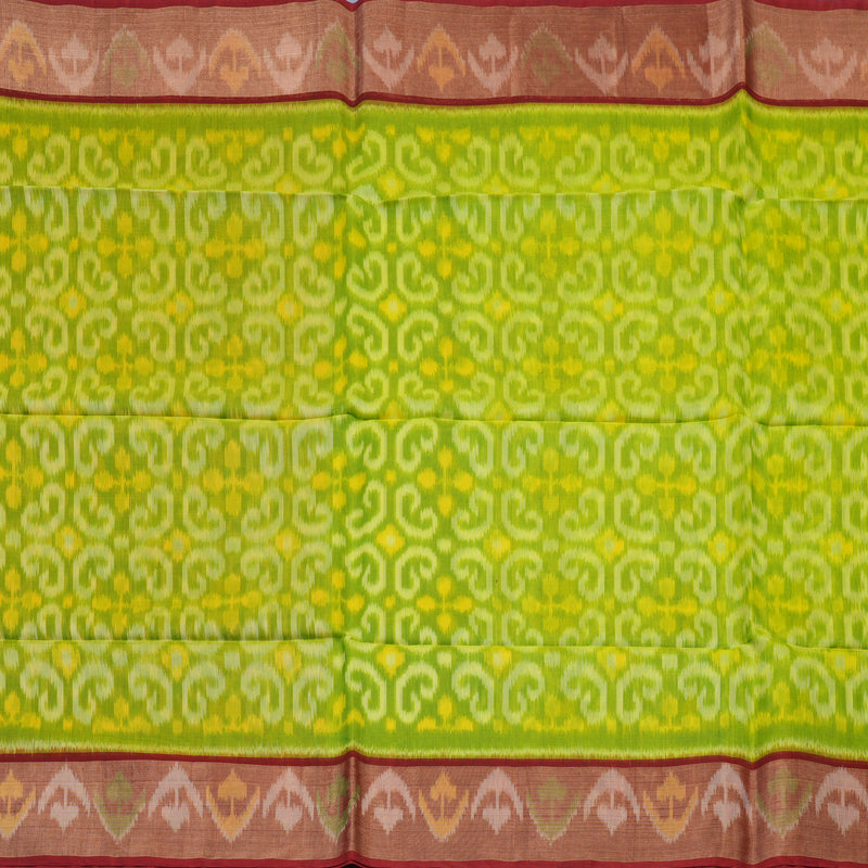 Hayagrivas Parrot Green Pure Ikkat Silk Cotton Saree KBE2005L2-23
