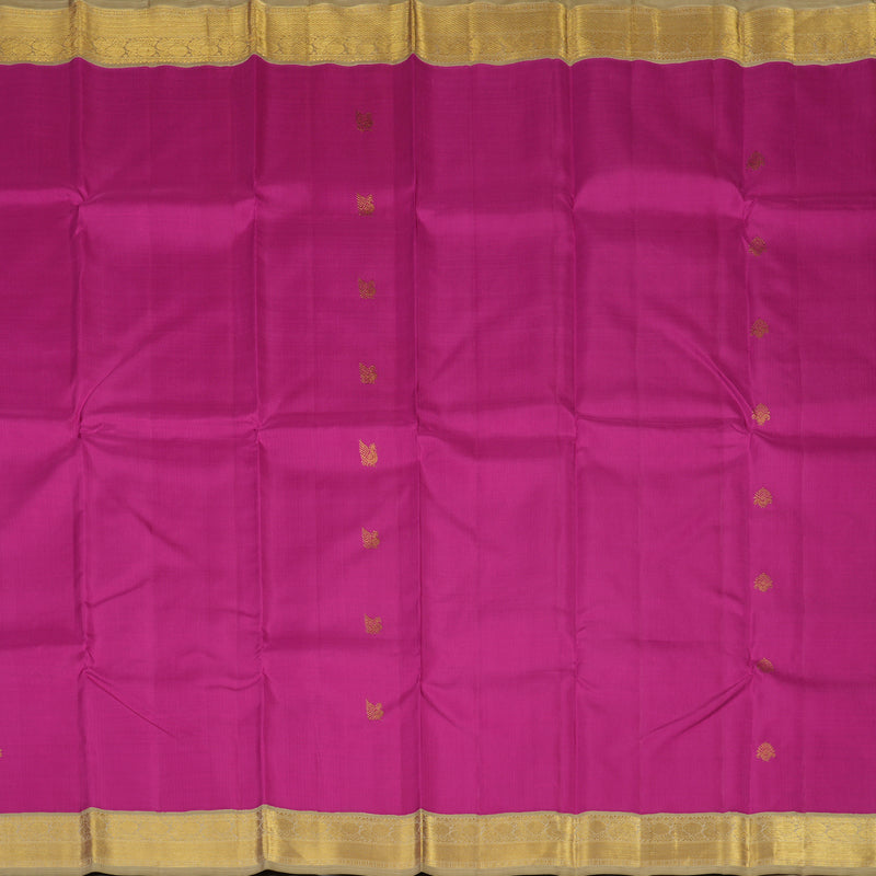 Hayagrivas Handloom Magenta Kanjivaram Silk Saree with Beige Border KBE2009L3-1