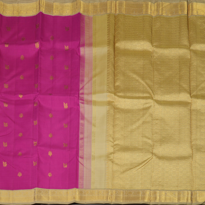 Hayagrivas Handloom Magenta Kanjivaram Silk Saree with Beige Border KBE2009L3-1