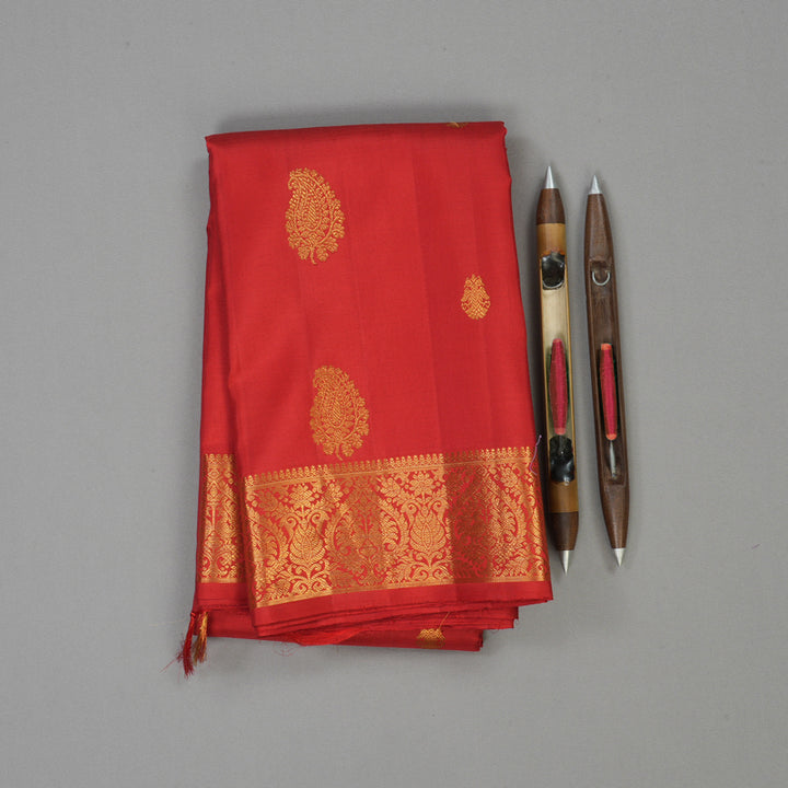 Hayagrivas Handloom Red Kanjivaram Silk Saree KBE2010L3-1