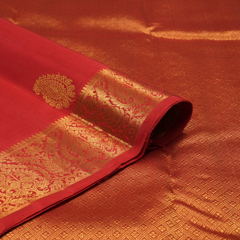 Hayagrivas Handloom Red Kanjivaram Silk Saree KBE2010L3-1