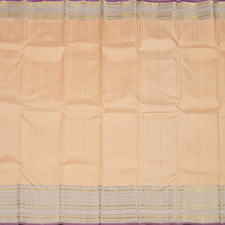 Hayagrivas Handloom Peach Kanjivaram Silk Saree with Cream Border KBE2010L5-1