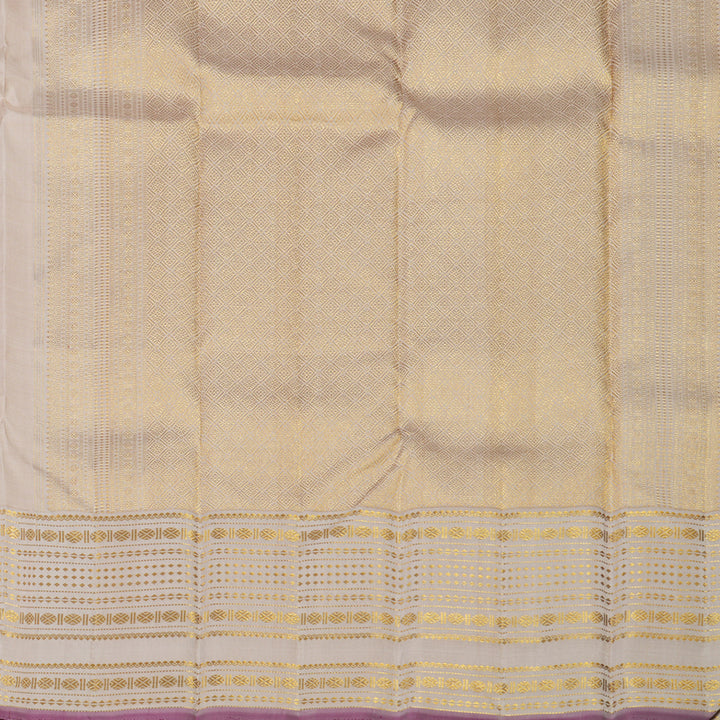 Hayagrivas Handloom Peach Kanjivaram Silk Saree with Cream Border KBE2010L5-1