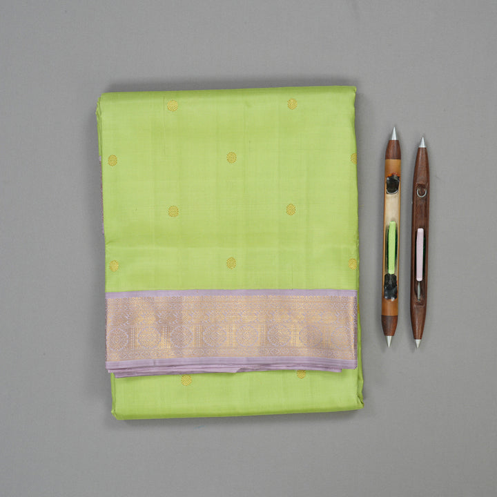 Hayagrivas Handloom Pista Green Kanjivaram Silk Madisar KBE2010L6-1