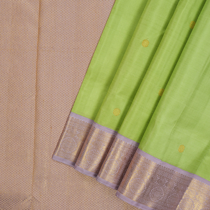Hayagrivas Handloom Pista Green Kanjivaram Silk Madisar KBE2010L6-1
