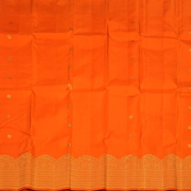 Hayagrivas Handloom Orange Kanjivaram Silk Saree KBE2011L4-1