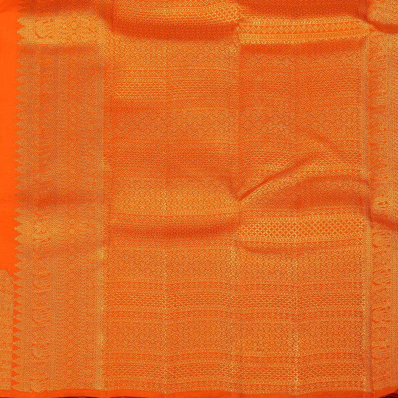 Hayagrivas Handloom Orange Kanjivaram Silk Saree KBE2011L4-1