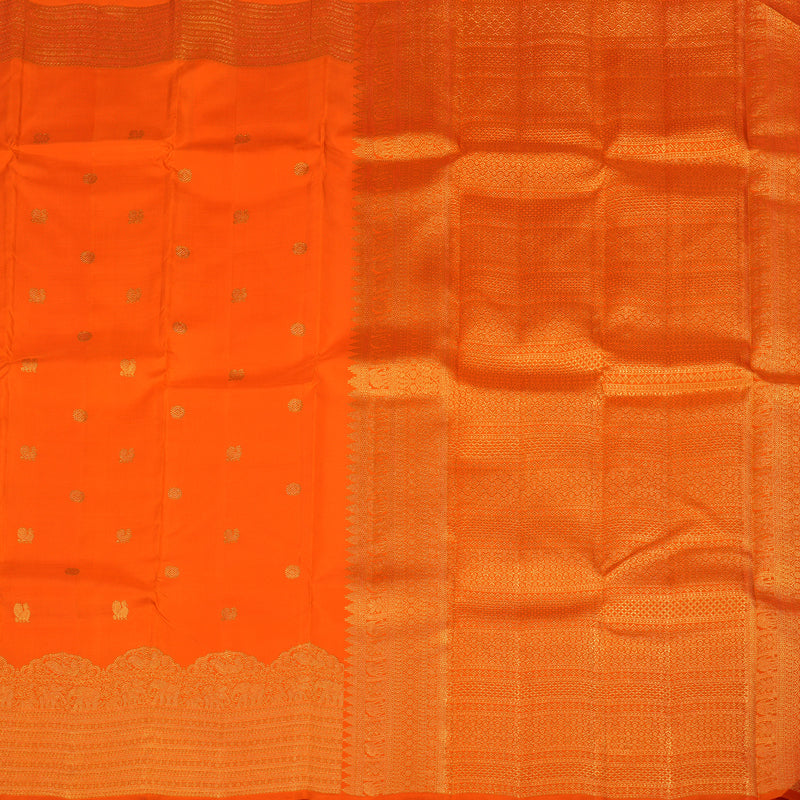 Hayagrivas Handloom Orange Kanjivaram Silk Saree KBE2011L4-1