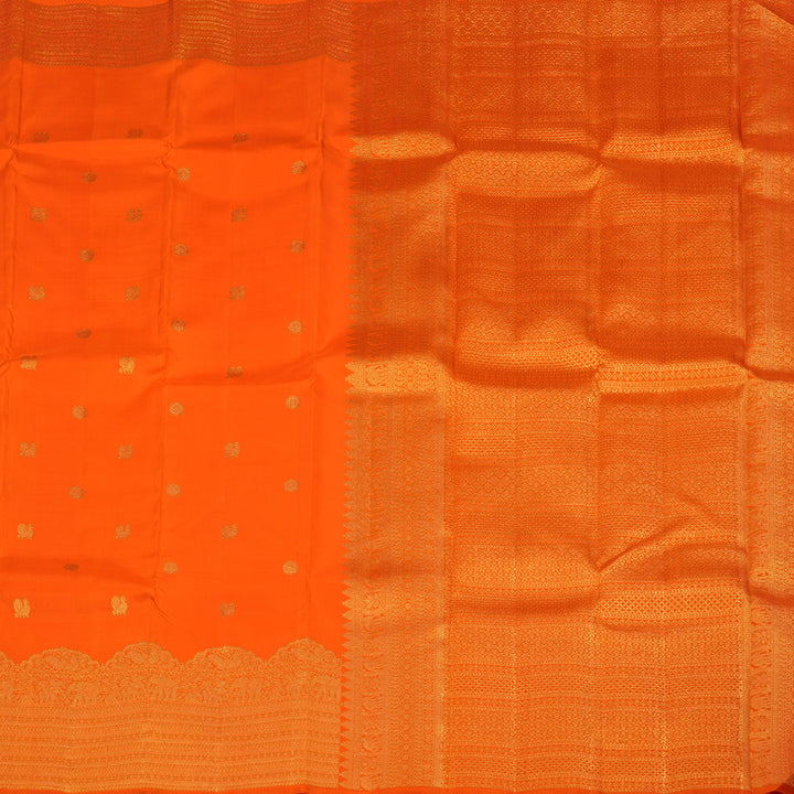 Hayagrivas Handloom Orange Kanjivaram Silk Saree KBE2011L4-1