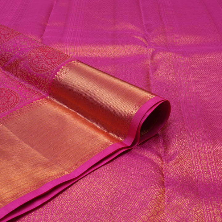 Hayagrivas Handloom Pink Kanjivaram Silk Saree KBE2012L3-1
