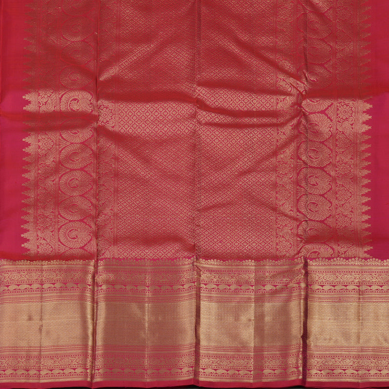 Hayagrivas Handloom Dark Pink Kanjivaram Silk Saree KBE2013L2-1