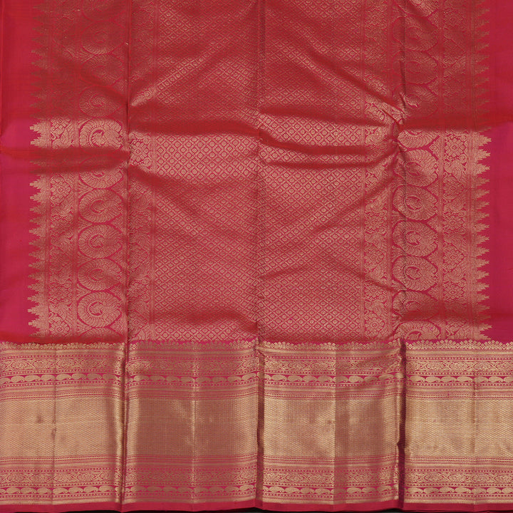 Hayagrivas Handloom Dark Pink Kanjivaram Silk Saree KBE2013L2-1