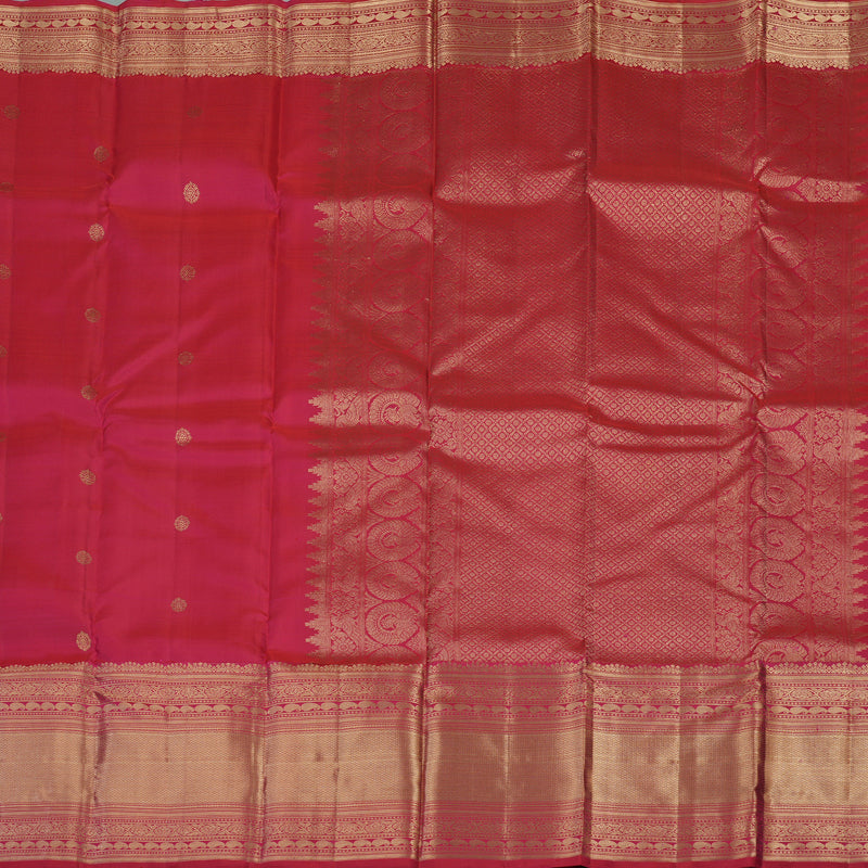 Hayagrivas Handloom Dark Pink Kanjivaram Silk Saree KBE2013L2-1