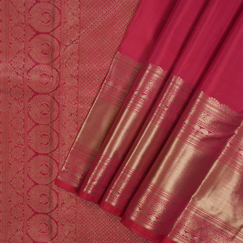 Hayagrivas Handloom Dark Pink Kanjivaram Silk Saree KBE2013L2-1