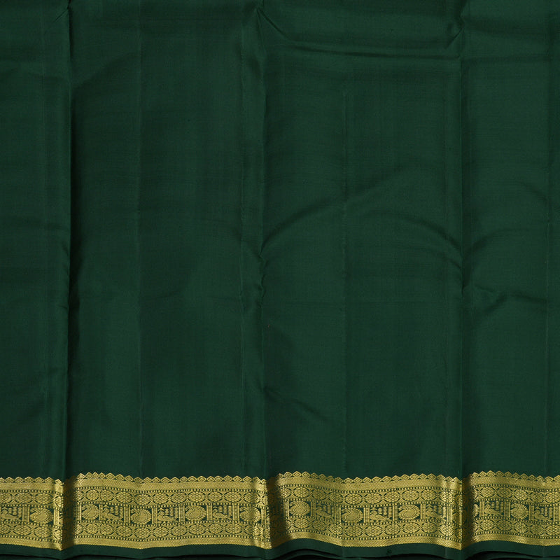 Hayagrivas Handloom Bottle Green Kanjivaram Silk Saree KBE2013L6-1