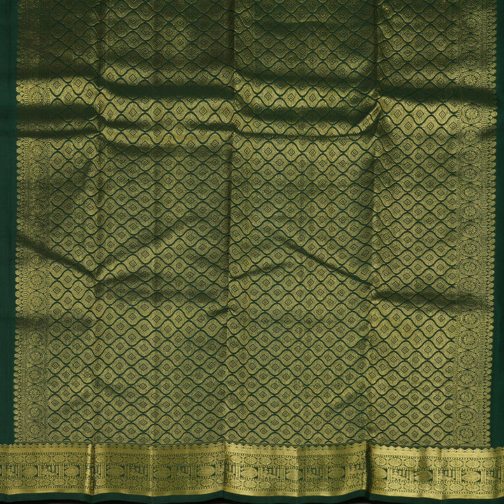 Hayagrivas Handloom Bottle Green Kanjivaram Silk Saree KBE2013L6-1