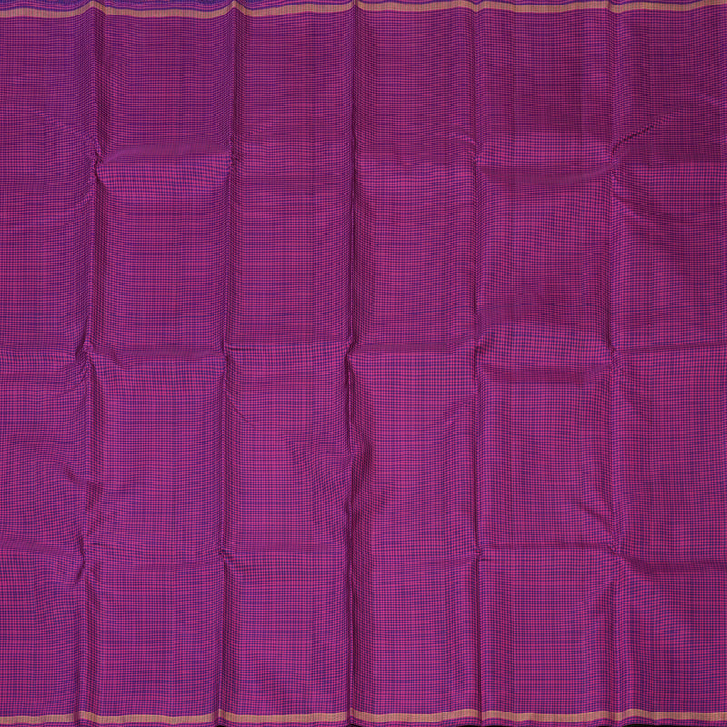 Hayagrivas Handloom Purple & Blue Muted Checks Kanjivaram Silk Saree KBE2017L7-1